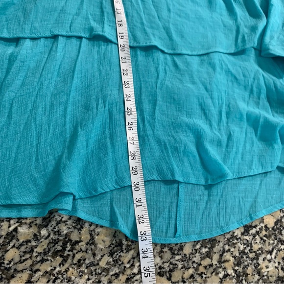 Umgee Top Layered Short Sleeve size XL Lightweight Teal Oversized Casual - Picture 11 of 13